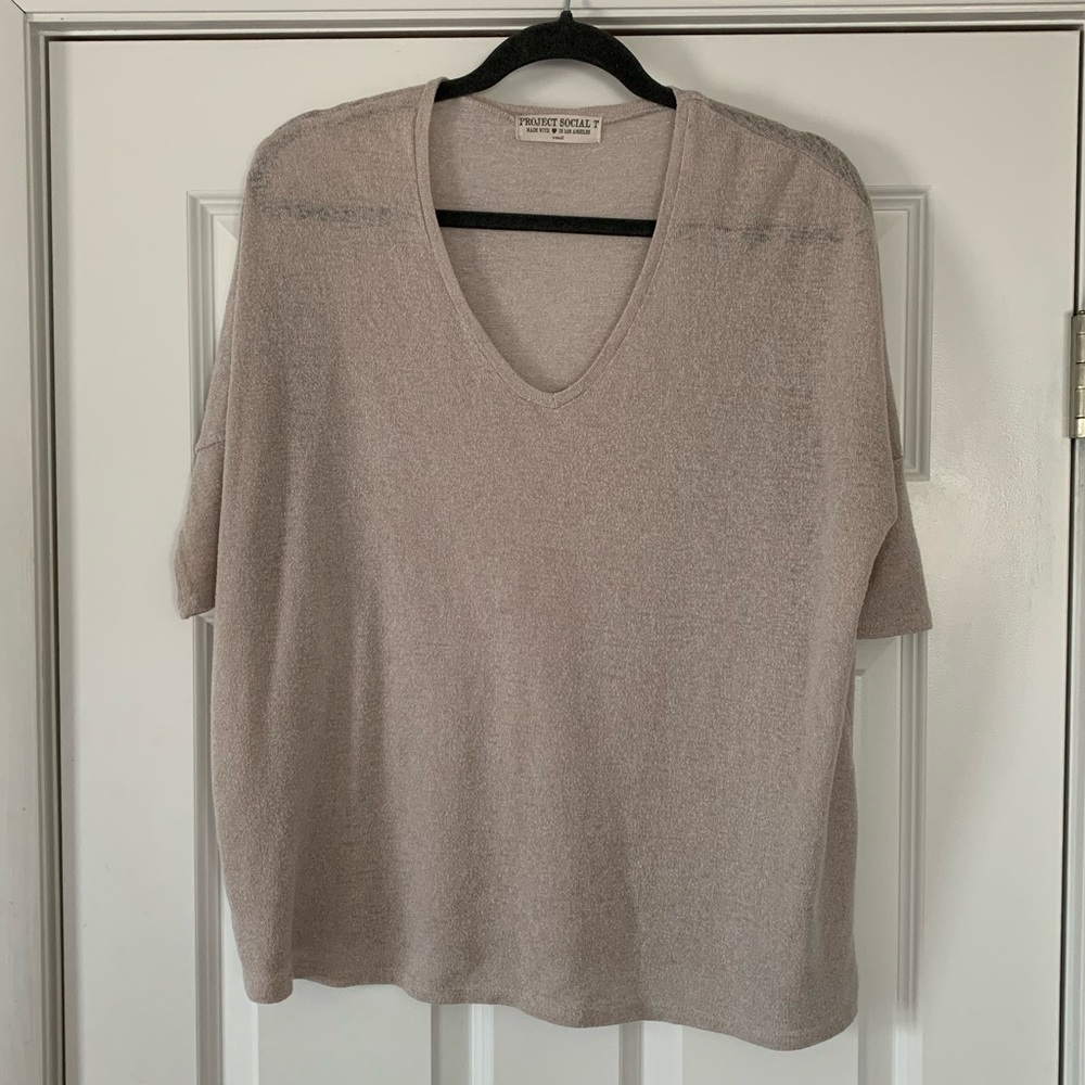 UO Project Social T textured v-neck tee